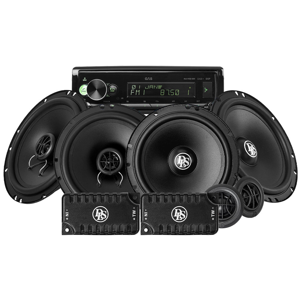 GAS MAX M150-BDX z głośnikami DLS Performance, pakiet car audio