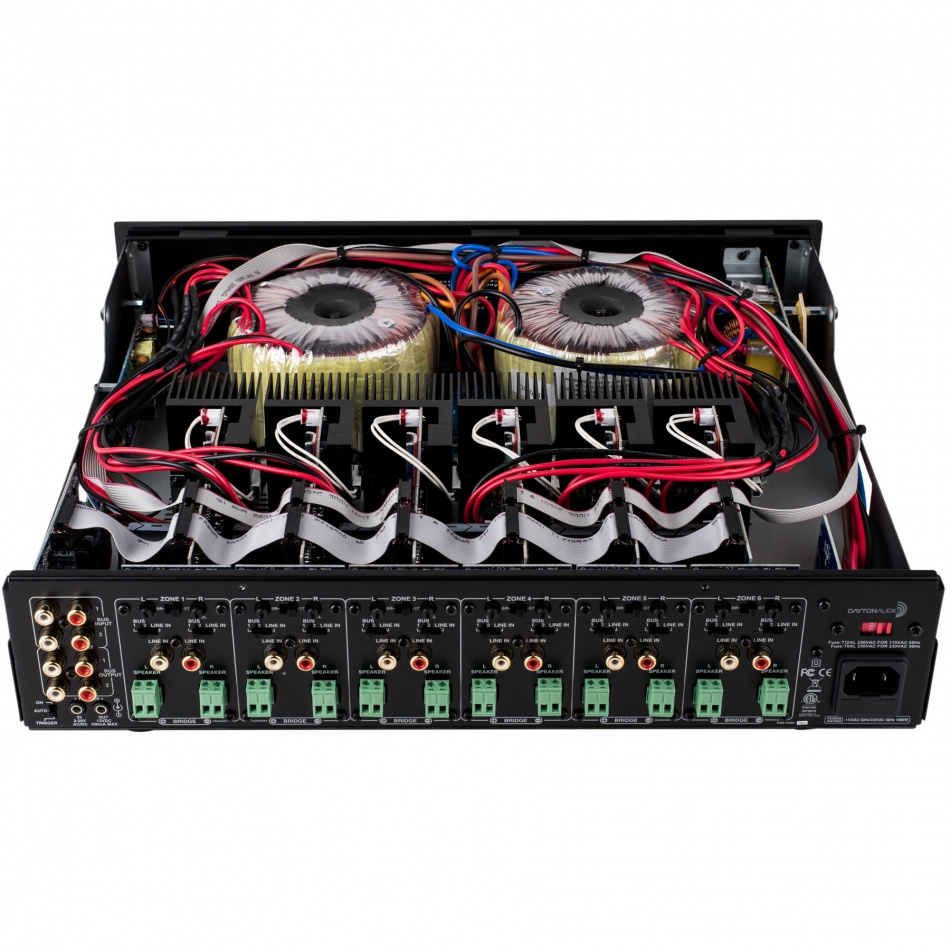 Dayton Audio MA1260 i 2 pary czarnych DLS MB6i do siłowni lub na taras