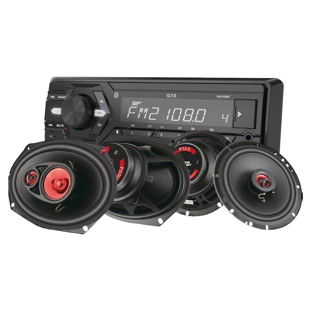 GAS MAD M100-BT pakiet car audio z głośnikami Bass Habit Play