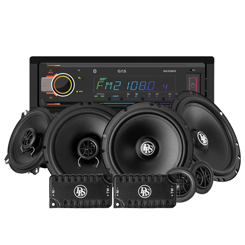 GAS MAD M120-BTD z głośnikami DLS Performance, pakiet car audio