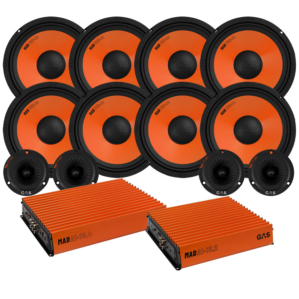 Pakiet SPL GAS MAD PM1-84 & MAD PT1-254 z dwoma wzmacniaczami, duży