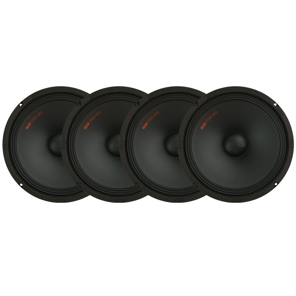 Zestaw 4 szt. GAS MAD PM2-104, rewelacyjne 10-calowe midbasy