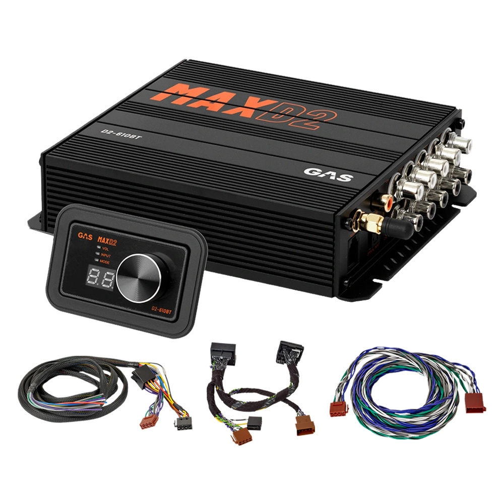 GAS MAX D2-610BT, 10-kanałowy procesor dźwięku/DSP do VW/BMW i innych (Quadlock)