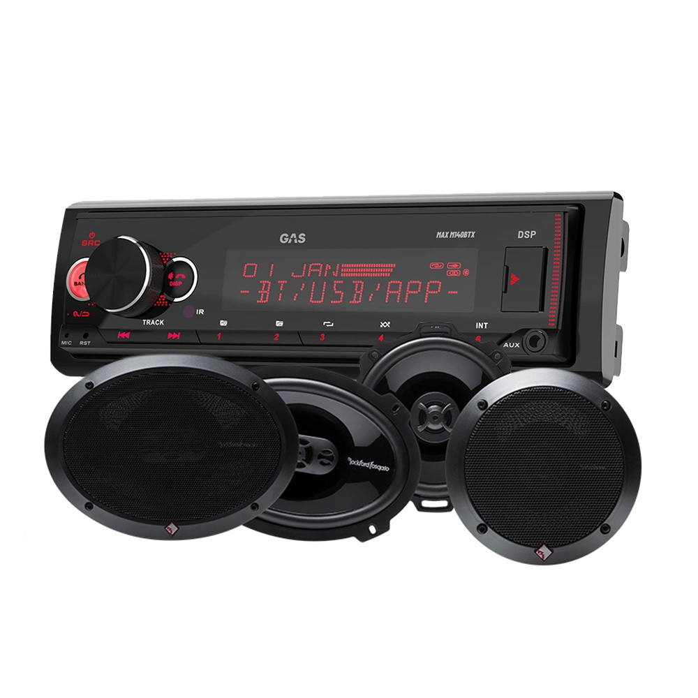 GAS MAX M140-BTX i głośniki Rockford Fosgate PUNCH, pakiet car audio