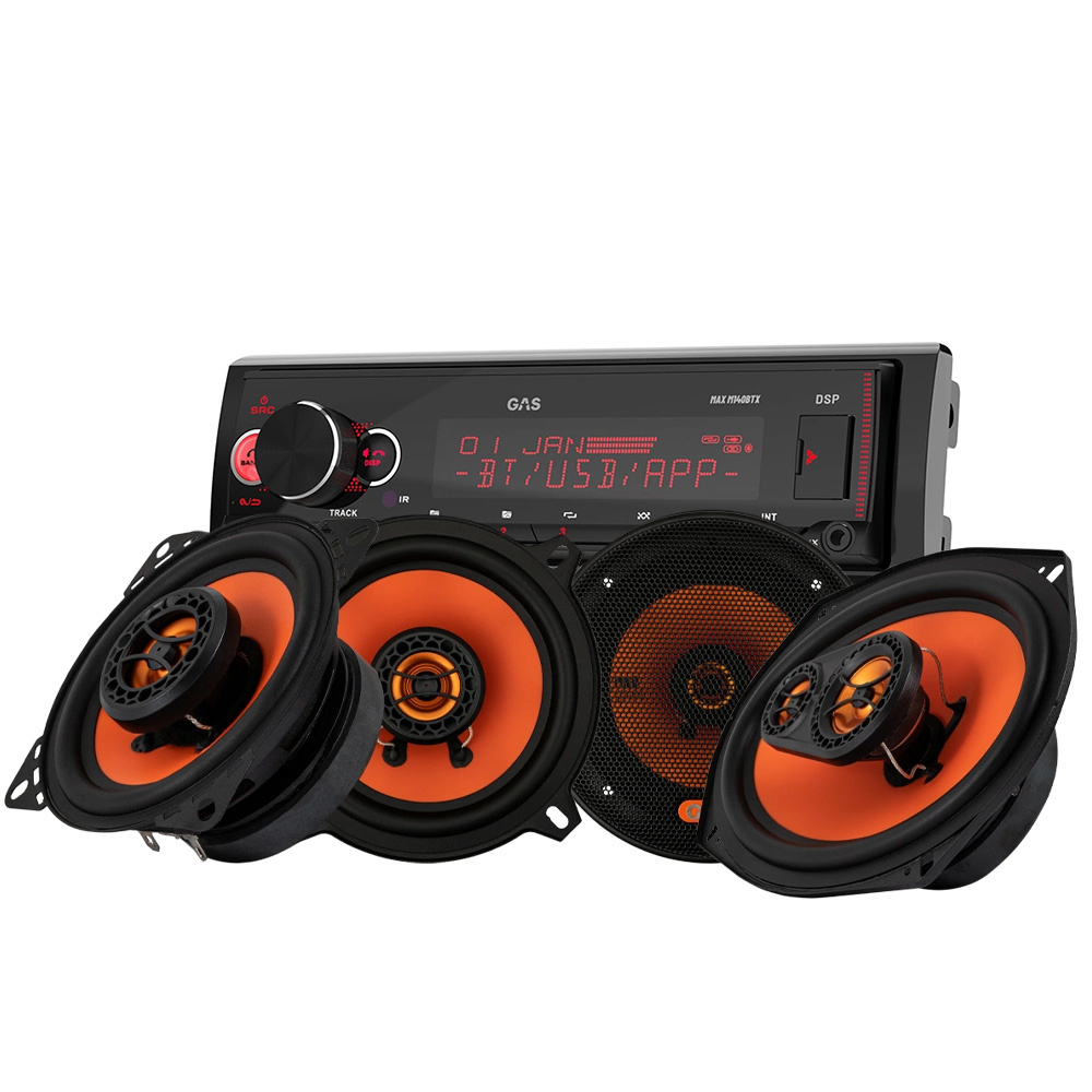 GAS MAX M140-BTX i głośniki GAS MAD X1, pakiet car audio