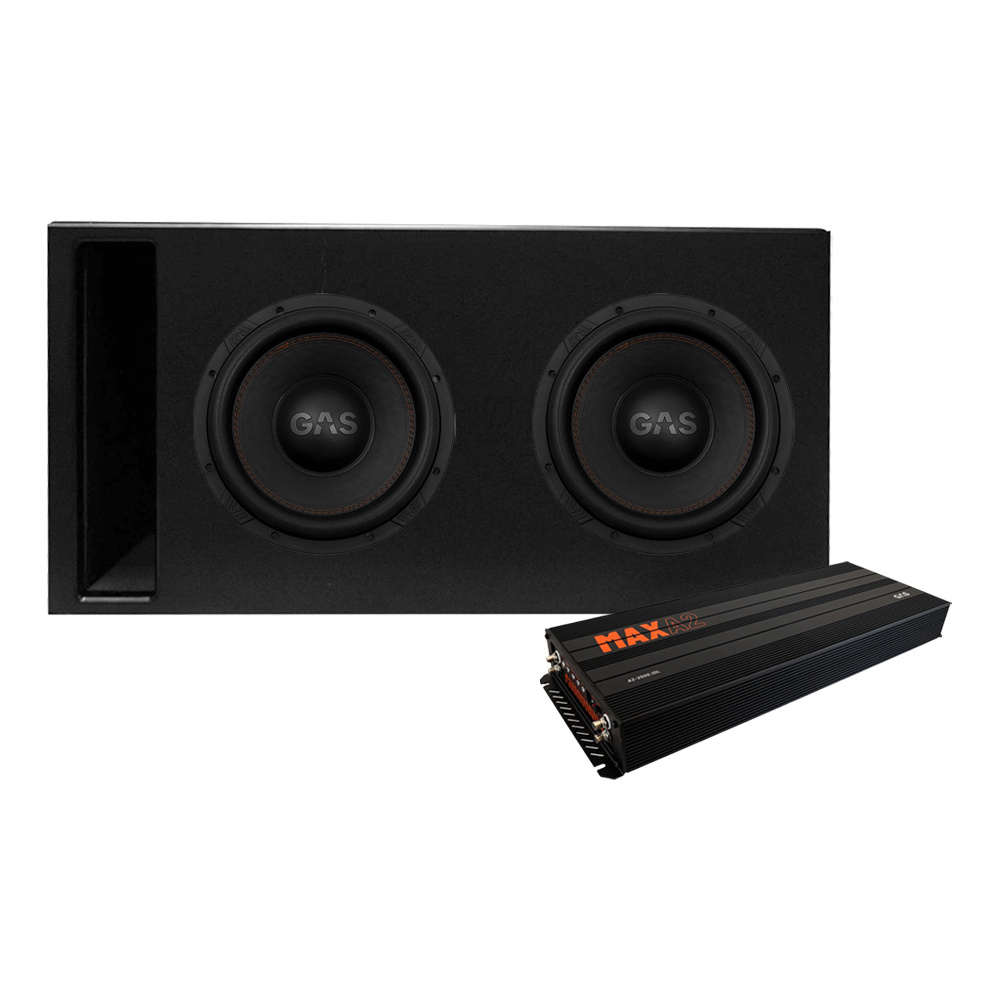 GAS MAX S1-12D1 2x12 cali w obudowie Competition & MAX A2-2500.1DL, zestaw basowy