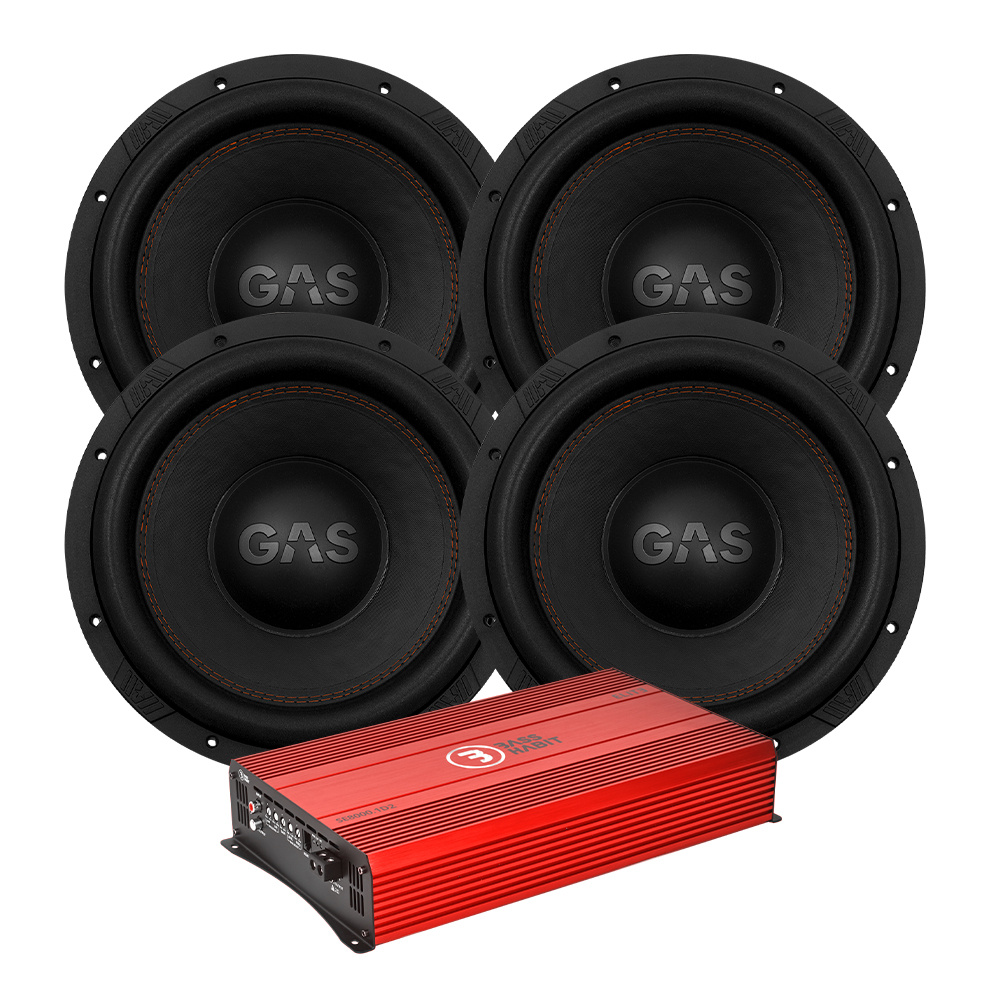 4-pak GAS MAX S1-12D1 z Bass Habit SE8000.1D2, pakiet basowy