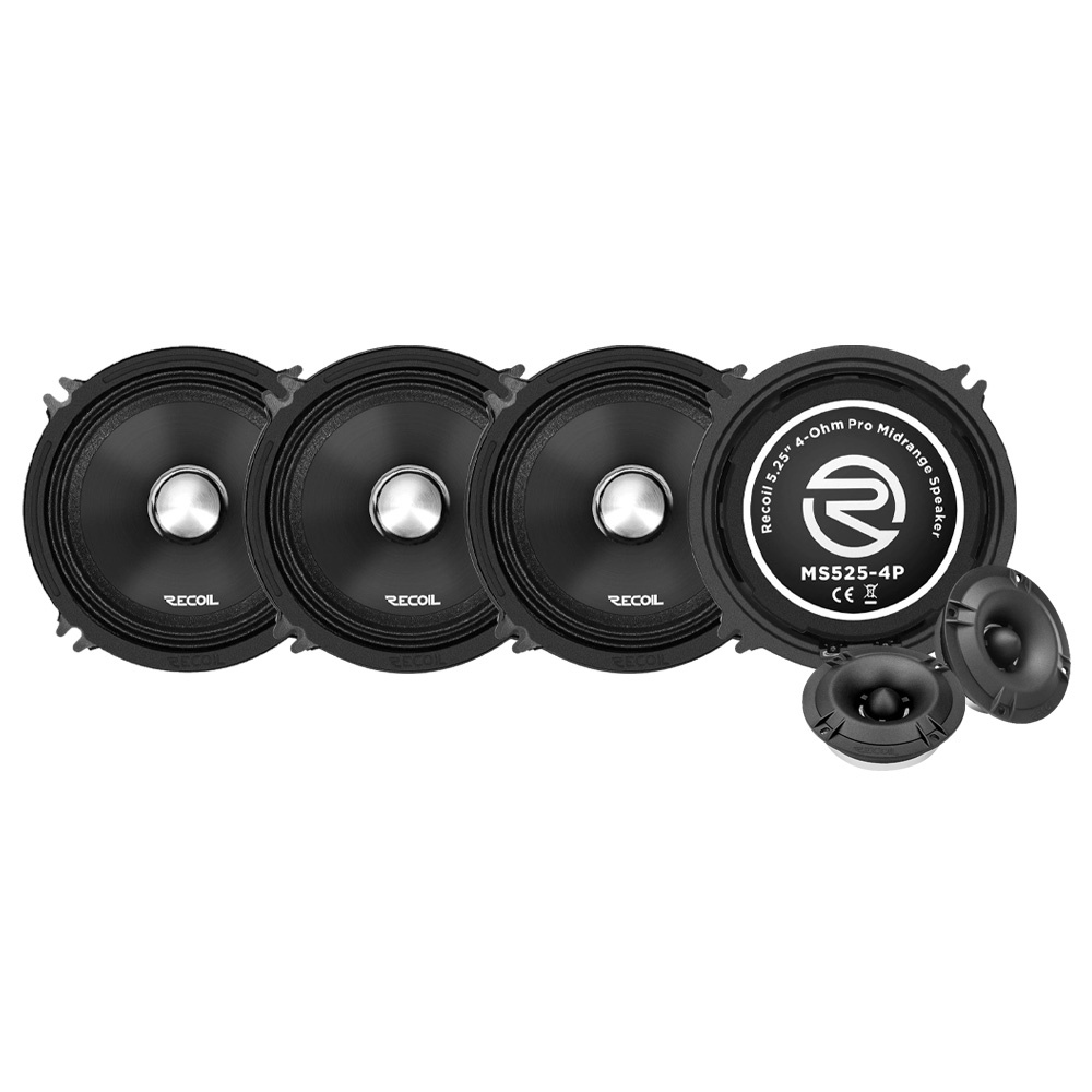4-pak Recoil MS525-4P z RLT250, zestaw SPL