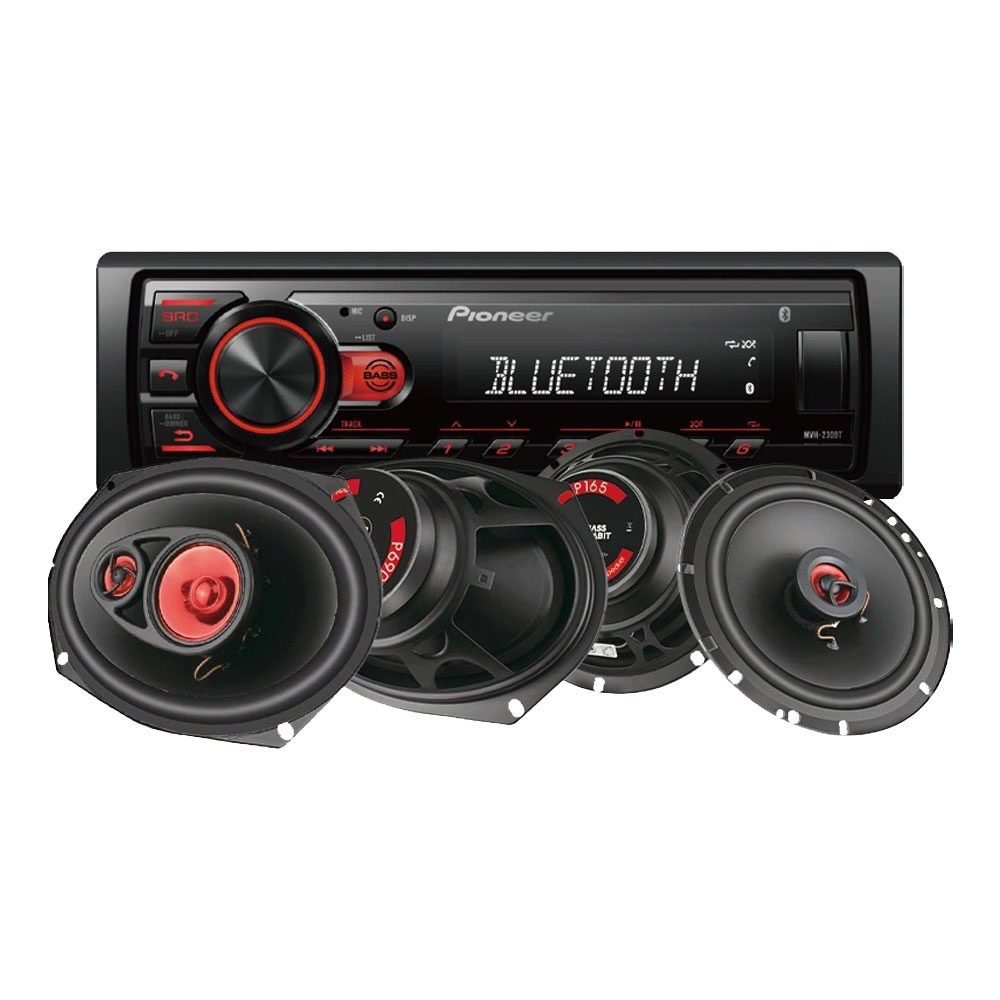 Pioneer MVH-230BT i głośniki Bass Habit PLAY, zestaw car audio