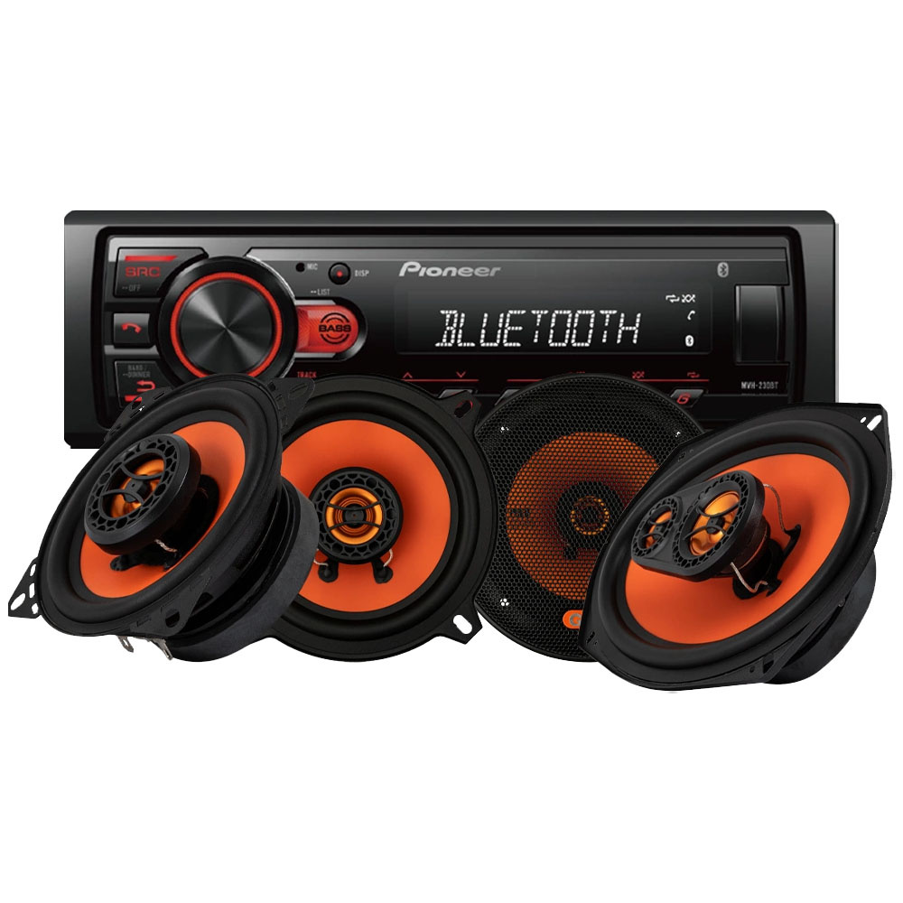Pioneer MVH-230BT i głośniki GAS MAD X1, zestaw car audio