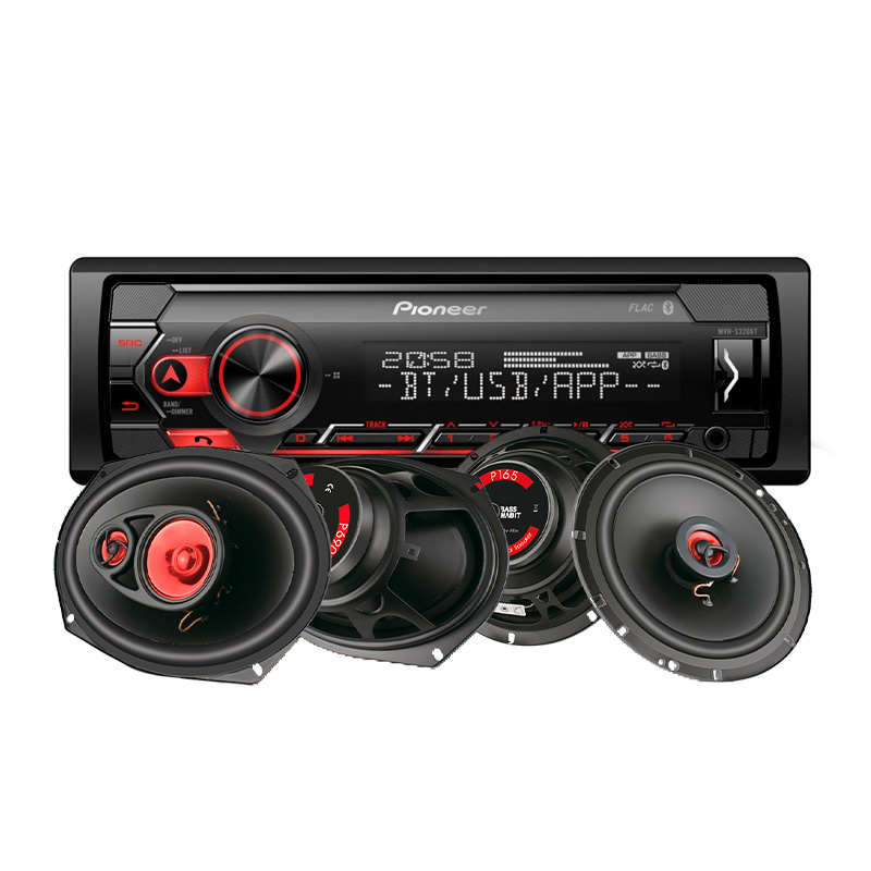Pioneer MVH-S320BT i głośniki Bass Habit Play
