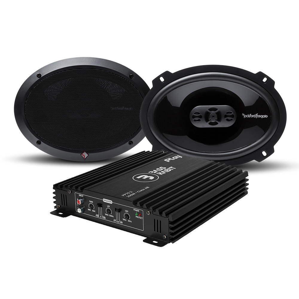 Rockford Fosgate Punch 6x9cal i Bass Habit PP 70.2 (gen.2), pakiet głośnikowy