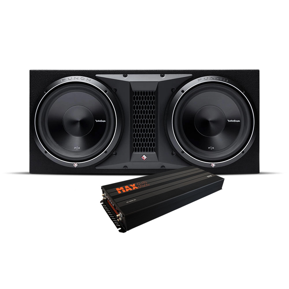 Rockford Fosgate P3 2x12 skrzynia basowa i GAS MAX A2-2500.1DL, pakiet basowy