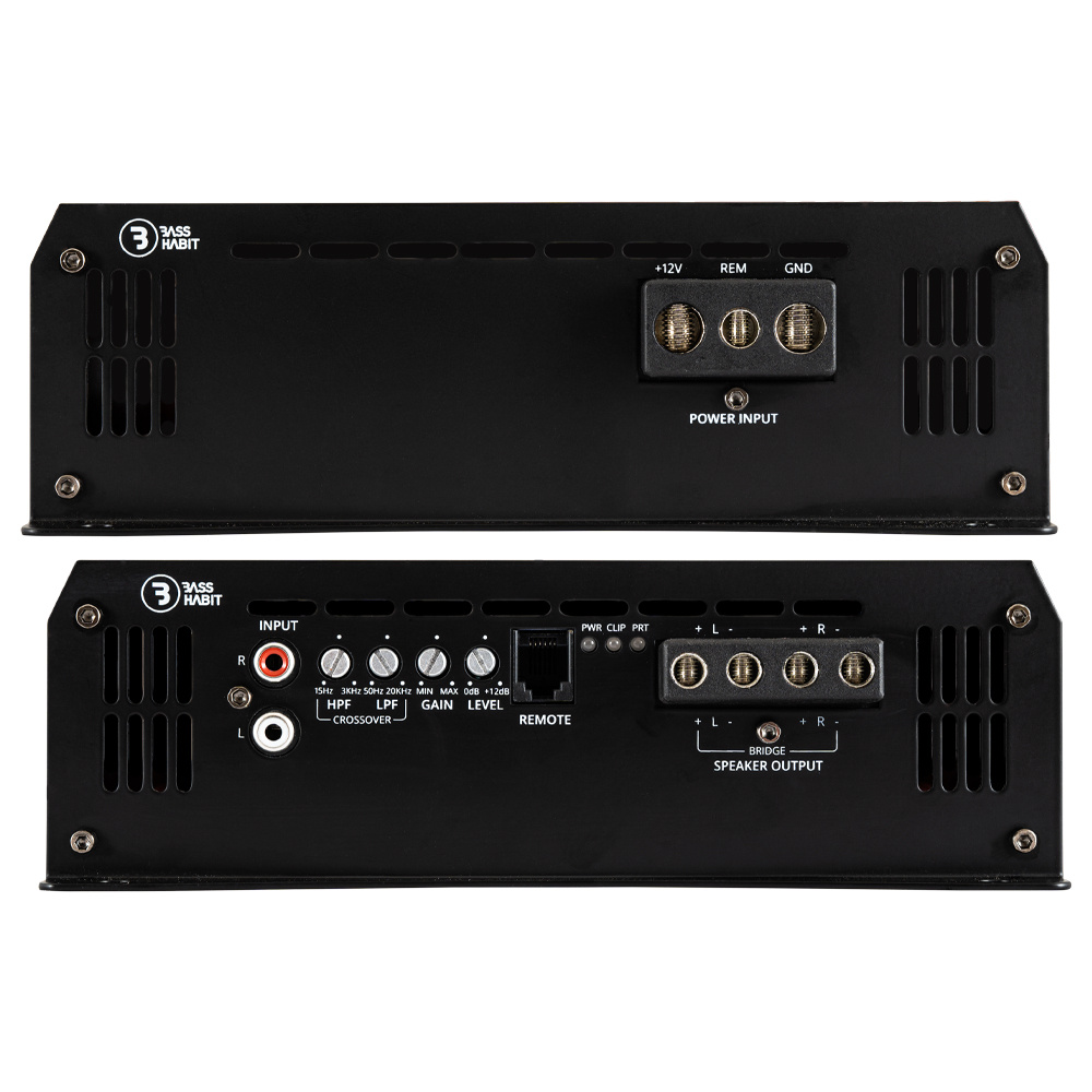 Zestaw 2 szt. Rockford Fosgate P3D2-12 i Bass Habit SE550.2DF, pakiet basowy