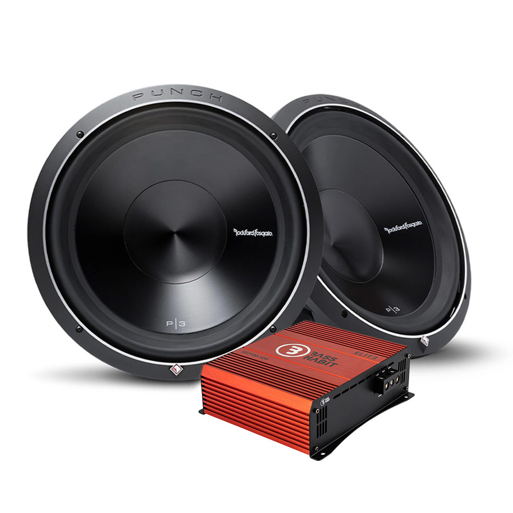 Zestaw 2 szt. Rockford Fosgate Punch P3D412 i Bass Habit SPL ELITE 2100.1DF, pakiet basowy
