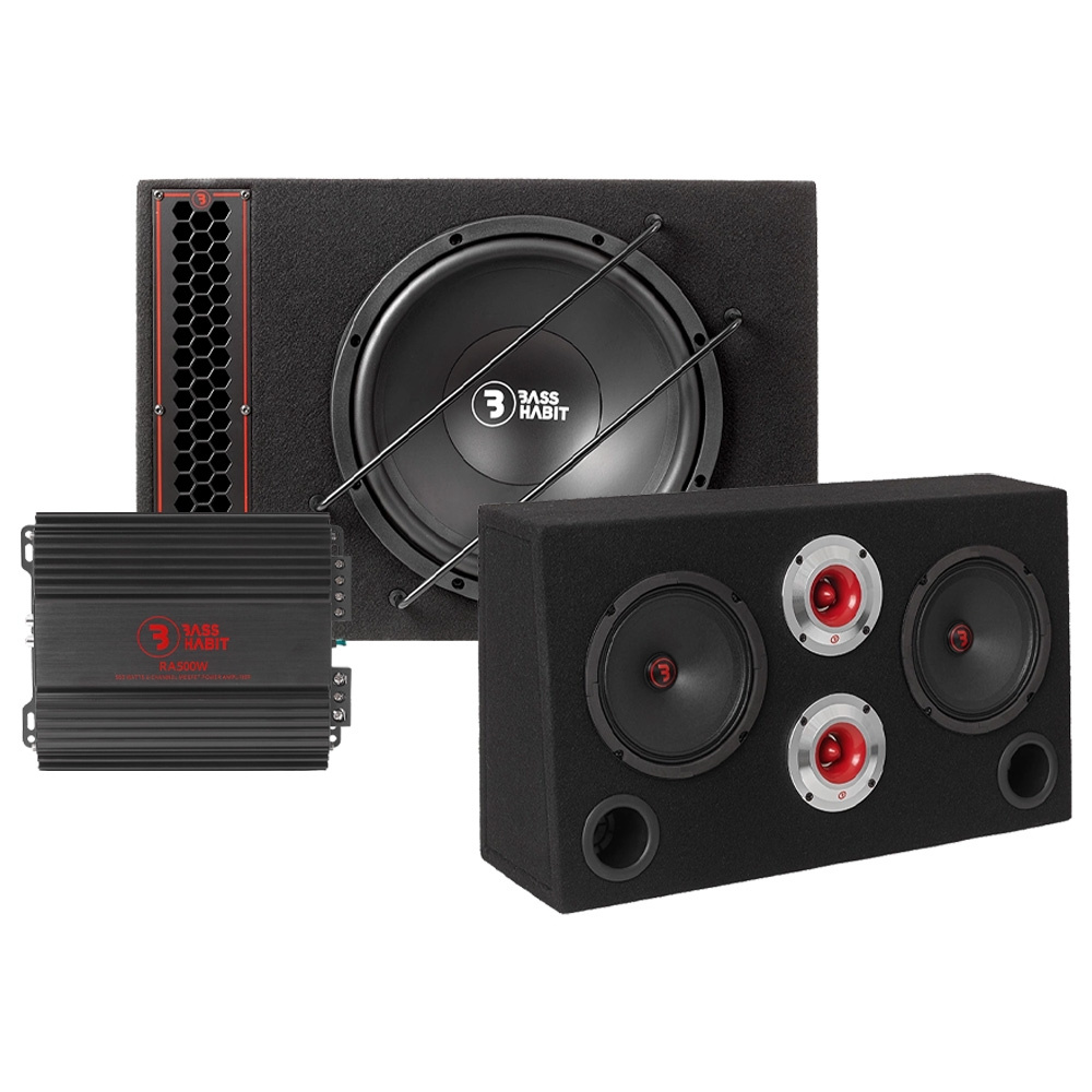 Bass Habit PL112A z SRE62 i wzmacniaczem, pakiet raggar