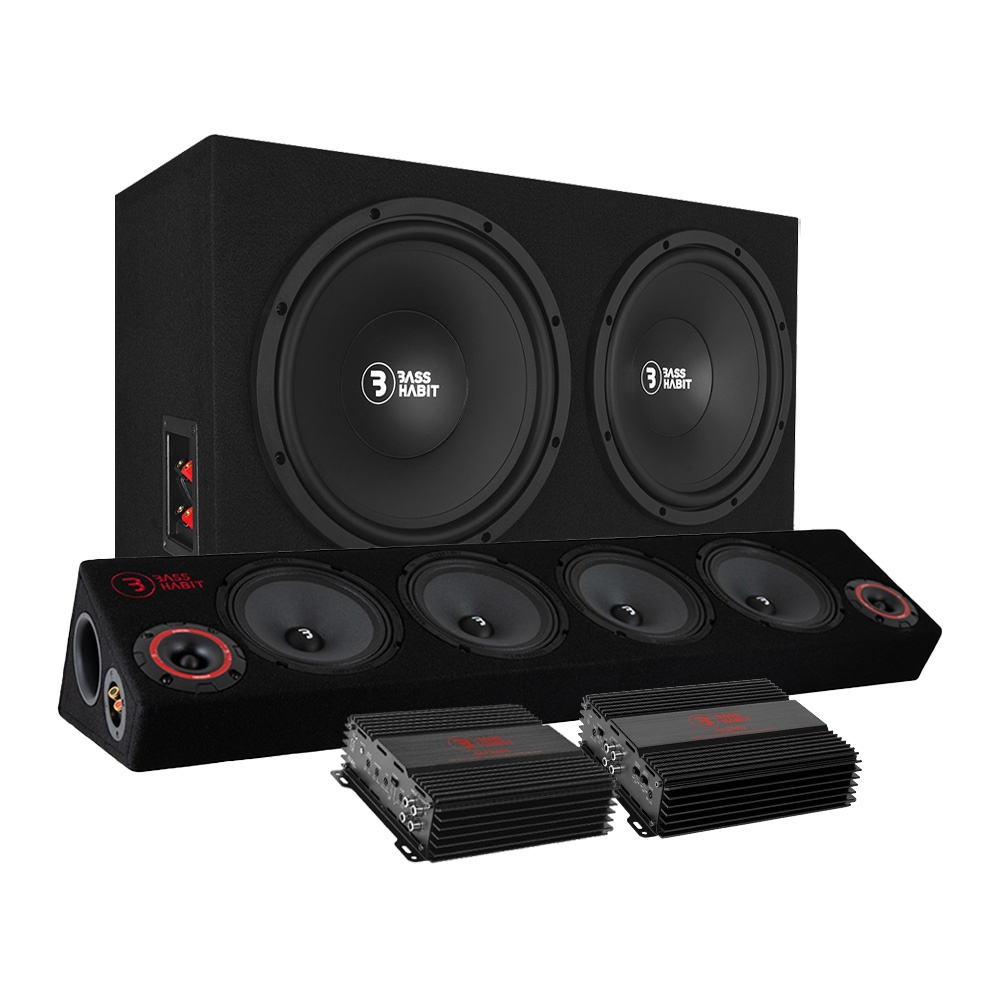 Bass Habit PL212 z SPL64 i wzmacniaczem, pakiet raggar