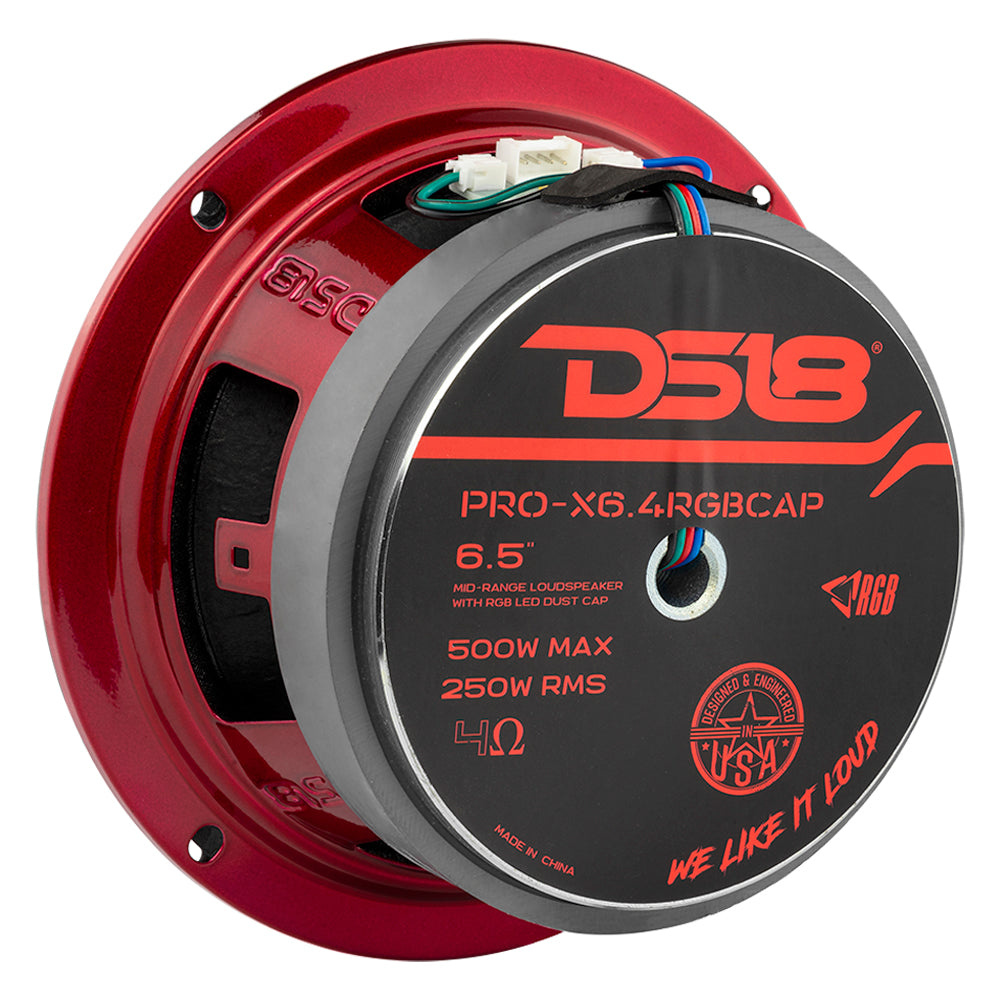 Zestaw 4 szt. DS18 PRO-X6.4RGBCAP z PRO-TW1L, zestaw SPL z oświetleniem RGB LED