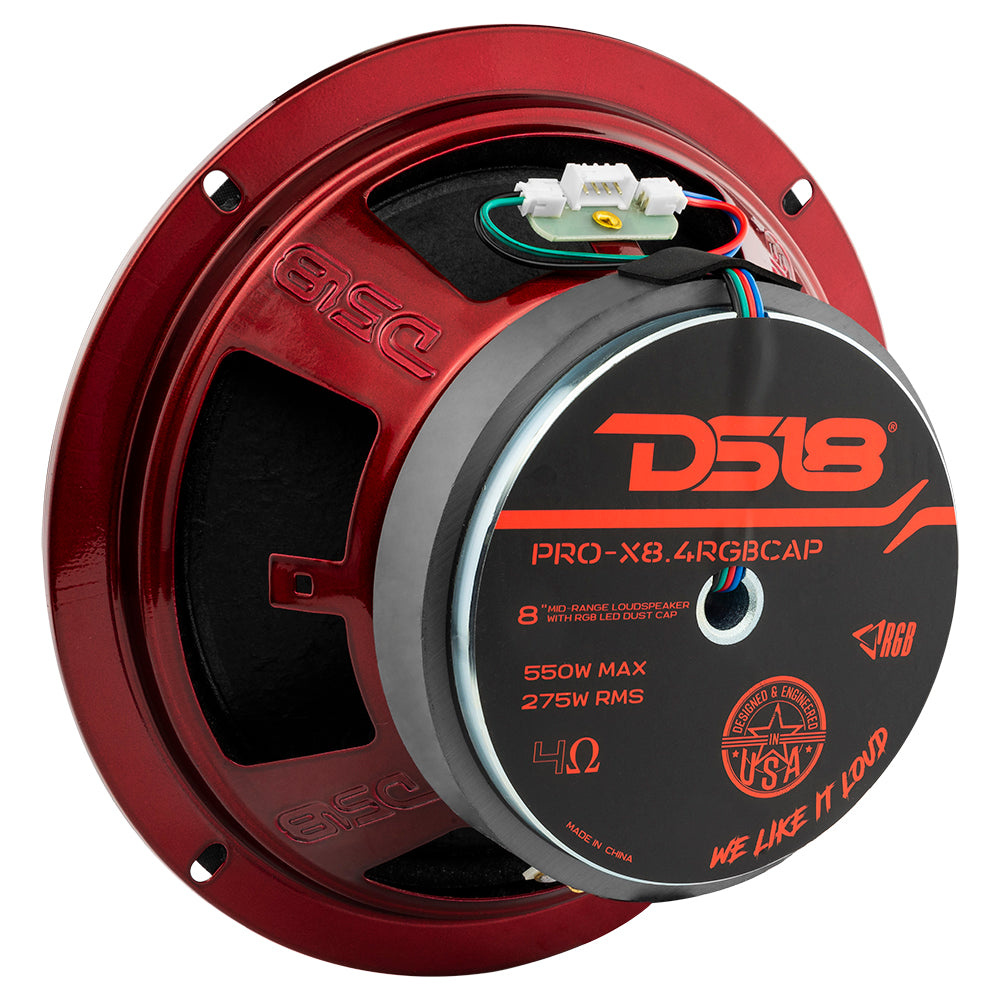 Zestaw 4 szt. DS18 PRO-X8.4RGBCAP, midbas 8 cali z oświetleniem RGB LED