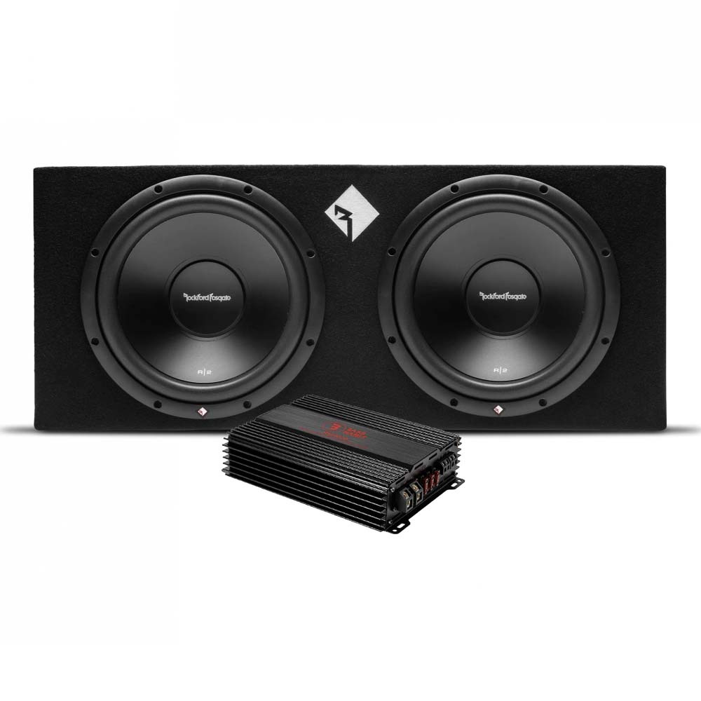 Rockford Fosgate R2-2X12 i Bass Habit RA2000W, pakiet basowy