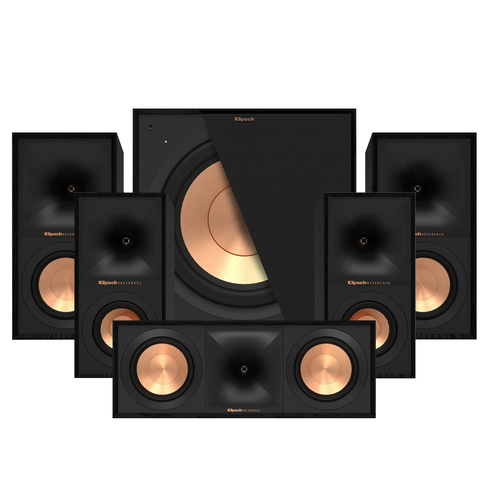 Klipsch R-50M, zestaw głośników 5.1, czarny