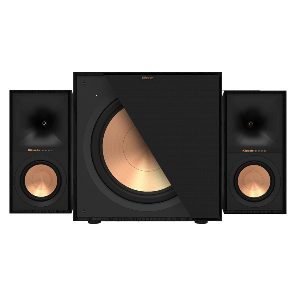 Klipsch R-50M i R-121SW, zestaw głośników 2.1, czarny