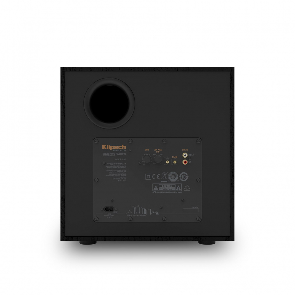 Klipsch R-50M, R-50C i Klipsch R-101SW, zestaw głośników 3.1, czarny