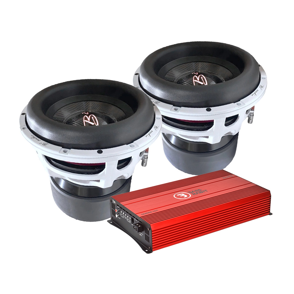 2-pak B² Audio RAGE XL 12D1 V2 z Bass Habit SE8000.1D1, zestaw basowy