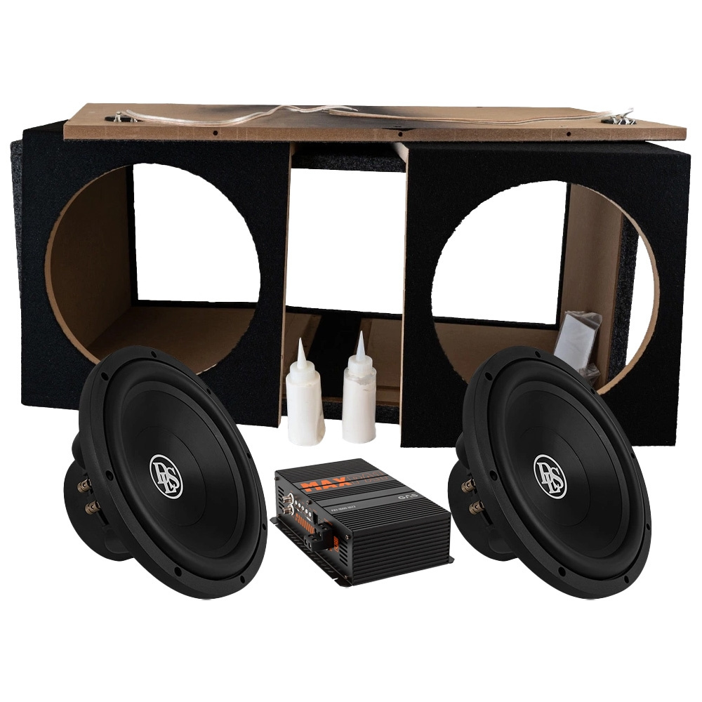 Obudowa basowa DLS Reference 2x12 cali w zestawie do samodzielnego montażu ze wzmacniaczem