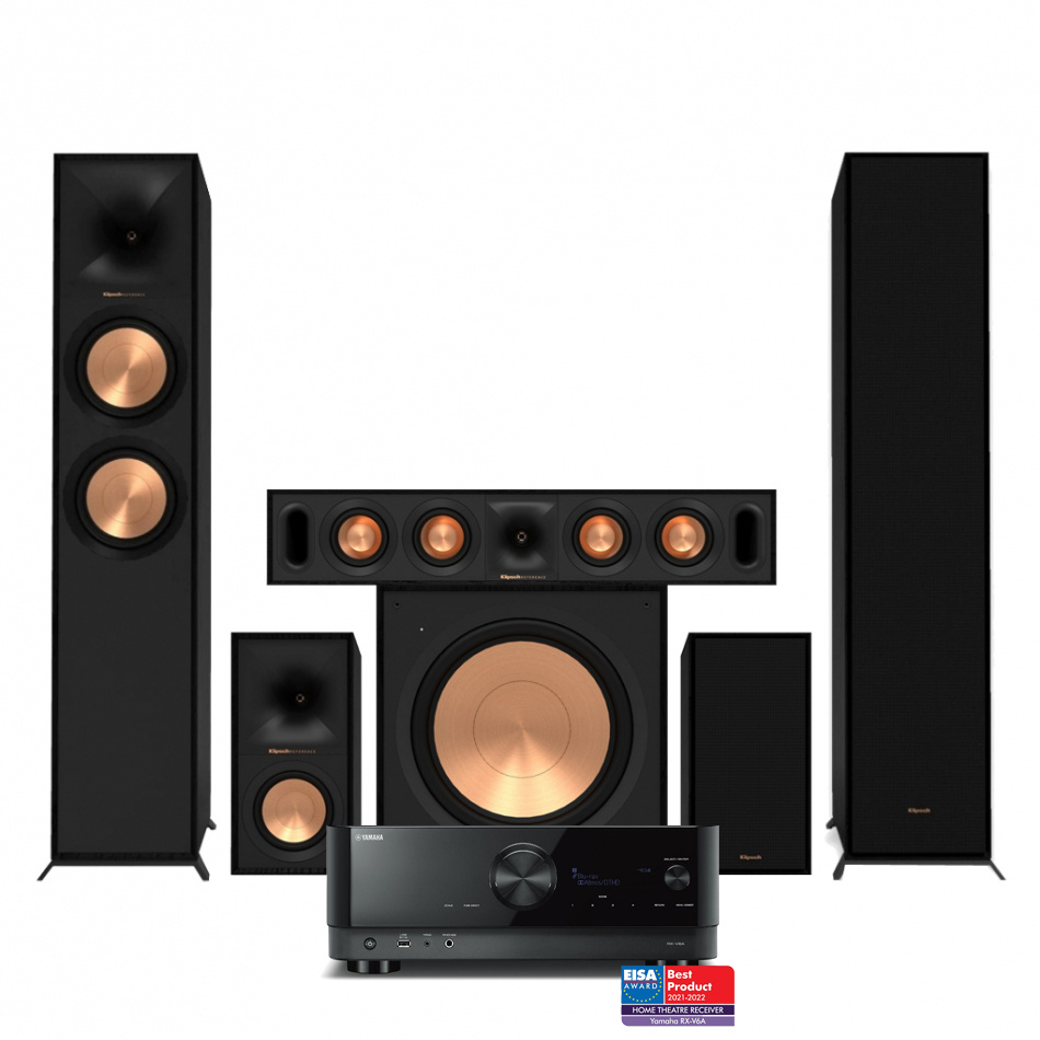 Yamaha RX-V6A i Klipsch Reference R-600F, zestaw kina domowego 5.1, czarny