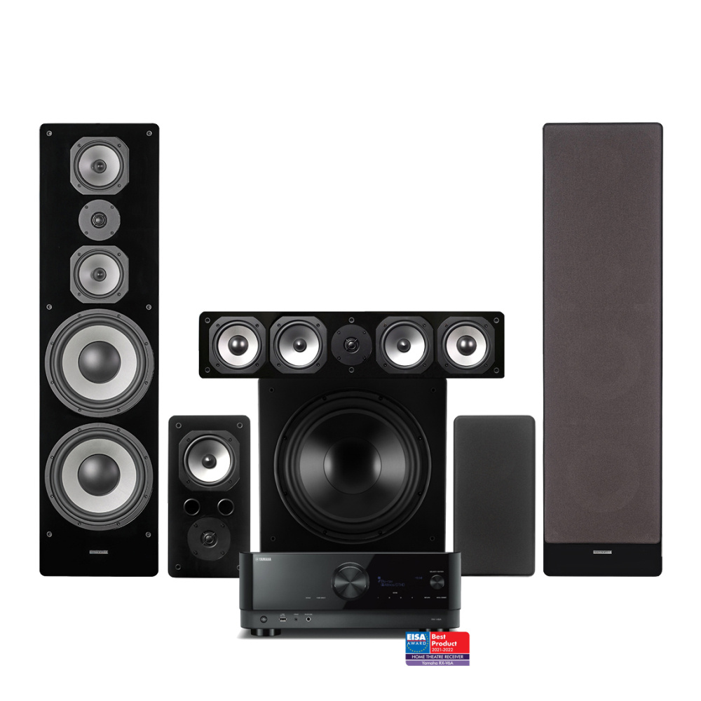 Yamaha RX-V6A i Dynavoice Challenger M-105, zestaw kina domowego 5.1, czarny