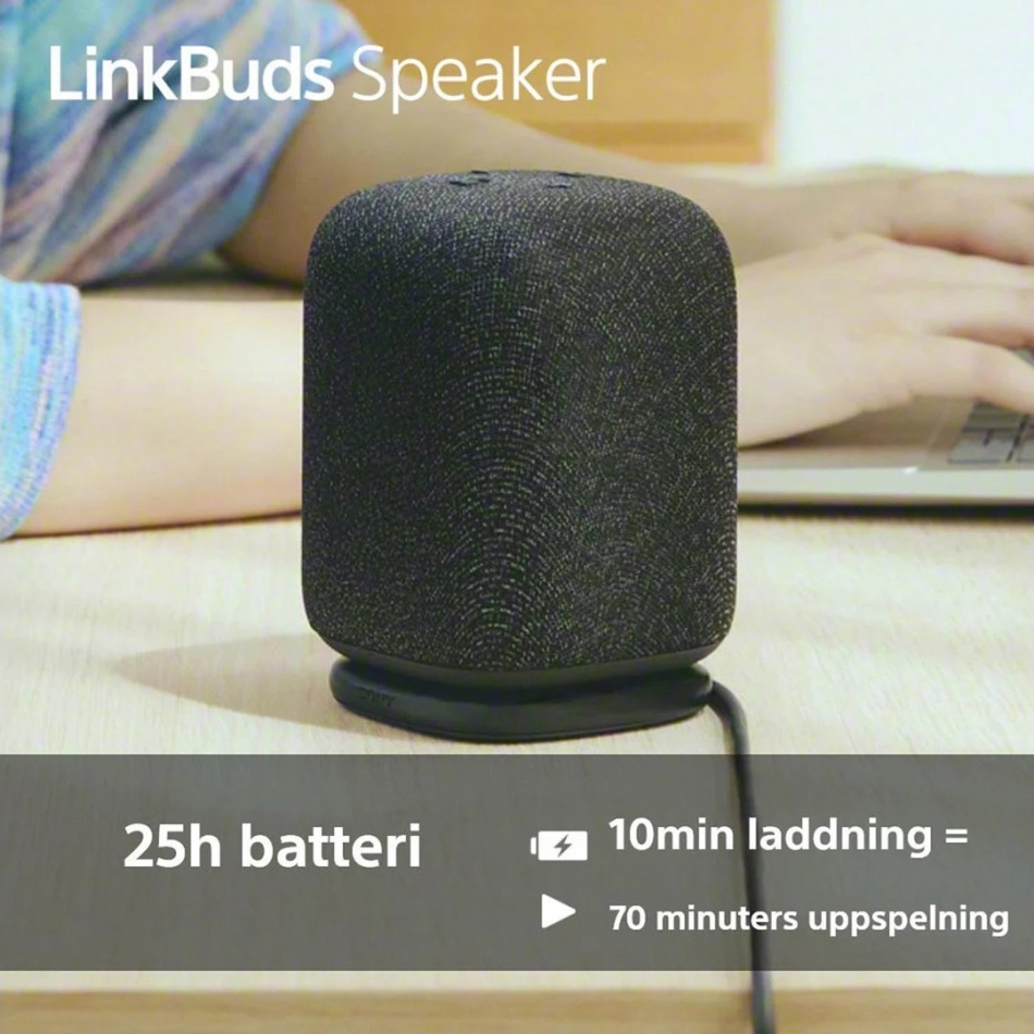 2-pak Sony LinkBuds Speaker bezprzewodowy przenośny głośnik z Bluetooth, czarny
