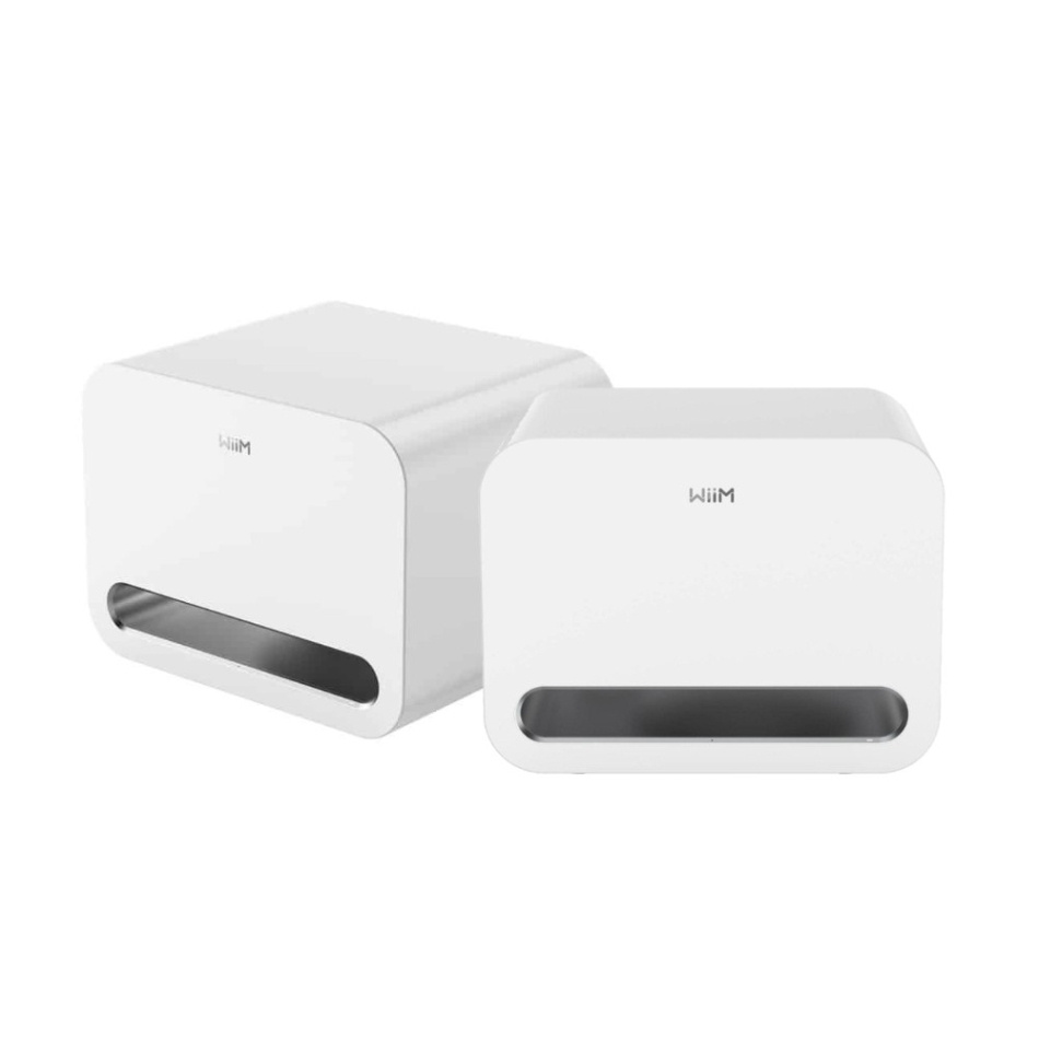 2-pak WiiM Sub Pro kompaktowy bezprzewodowy subwoofer, biały