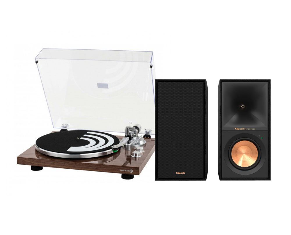 Dayton Audio TT-1BTB z Klipsch R-50PM, pakiet winylowy