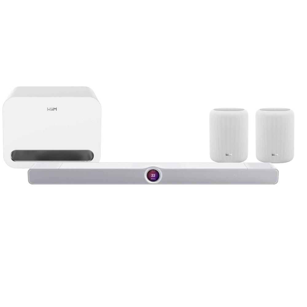 Zestaw surround WiiM Bar z WiiM Sub Pro i Sound Lite, biały