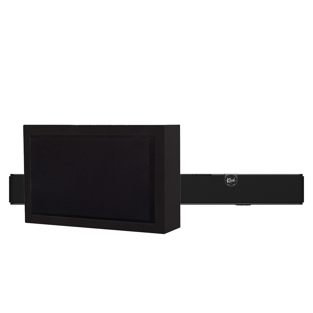 Klipsch Flexus Core 100 i DLS Flatsub 8.2, zestaw soundbar 2.1 z subwooferem