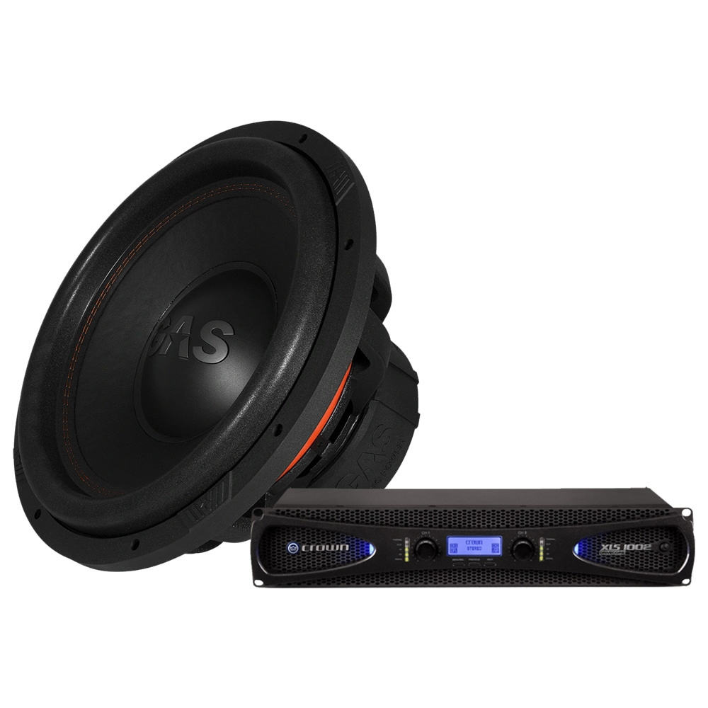 Crown XLS-1002 z GAS MAX S1-15D2, zestaw subwoofera do samodzielnego montażu