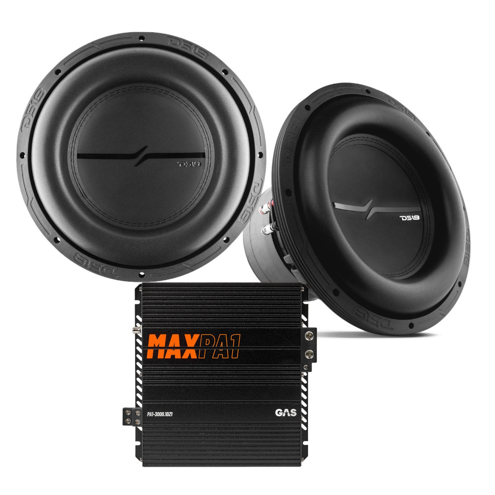 2-pack DS18 ZXI12.4D i GAS MAX PA1-3000.1DZ1, zestaw basowy