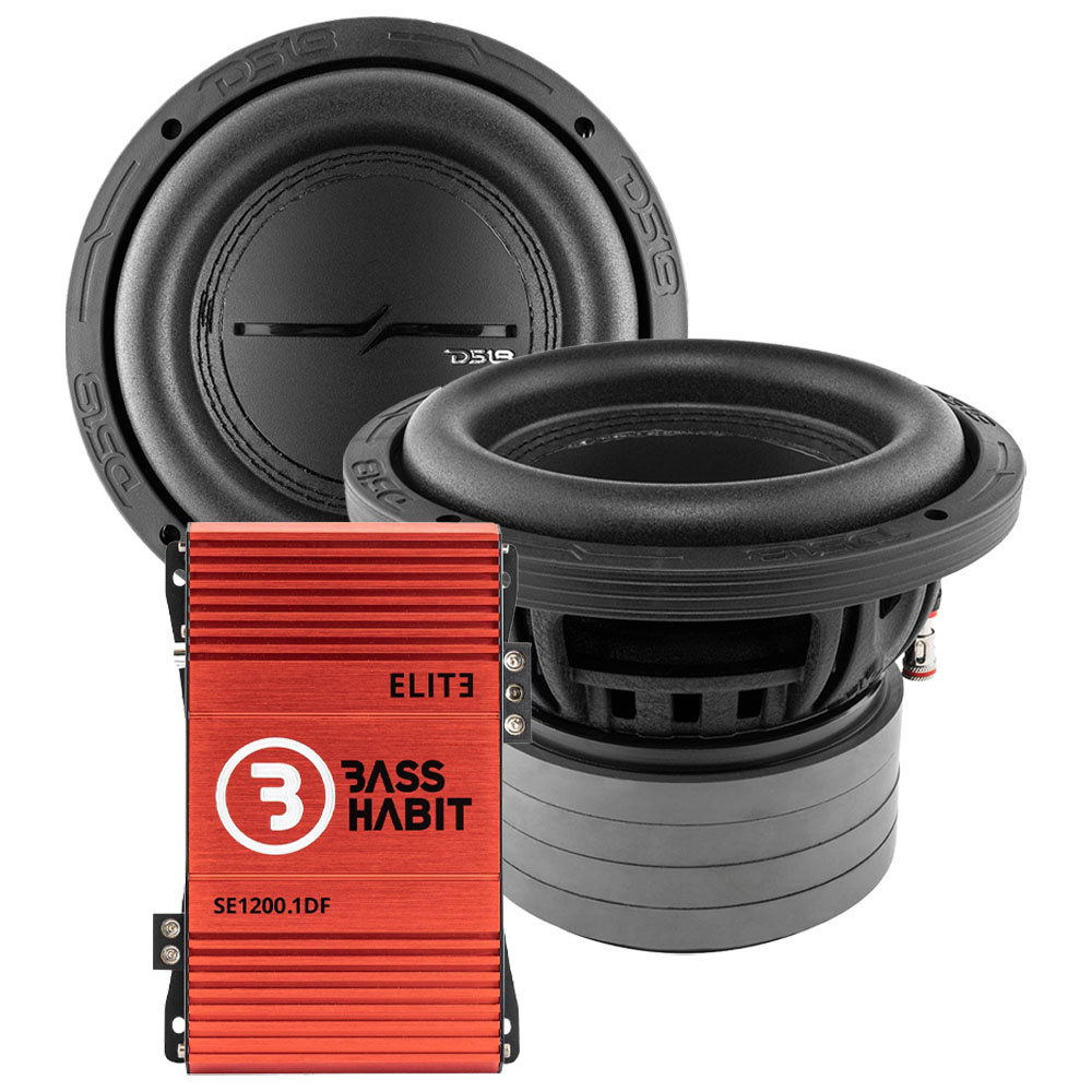 2-pack DS18 ZXI6.4D i Bass Habit SPL ELITE 1200.1DF, zestaw basowy